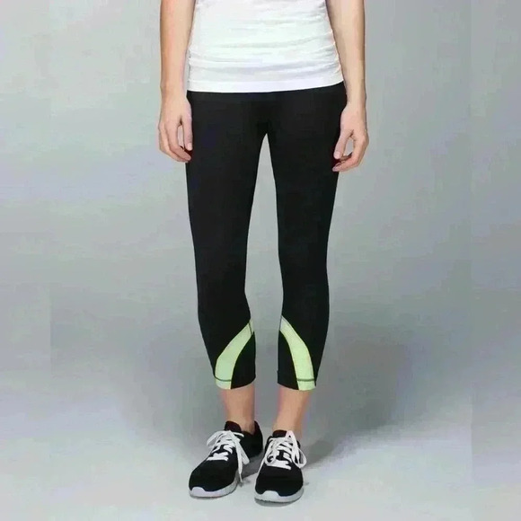 Lululemon Run: Inspire Crop II
Black / Tonka Stripe Clear Mint White - Picture 2 of 9
